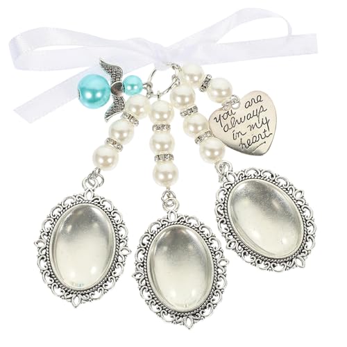 Healeved DIY Perlen-herz Anhänger mit Foto-fassung Memorial Foto-pendants für Hochzeitssträuße Personalisierbare DIY Schmuckanhänger für Hochzeit und Gedenkfeiern von Healeved