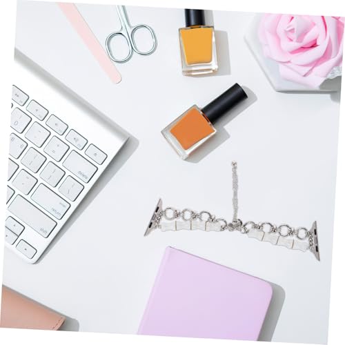 Healeved Damen Beaded Armband Uhrenband Kristallstein Perlen Verstellbar Schmuck Ersatzband Kompatibel Watch Elegant Komfortabel von Healeved