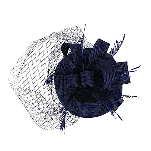 Healeved Damen Fascinator Hut mit Netzschleier Federn Abnehmbares Haarschmuck für Teeparty Bankett Hochzeiten Besondere Anlässe Eleganter Haarreif von Healeved