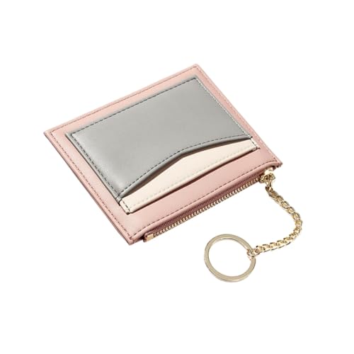 Healeved Damen Geldbörse mit Schlüsselanhänger Rosa Multifunktionales Reißverschluss Kartenetui für Frauen Elegantes Kompaktes Design mit Kartenfächern Münzfach für Täglichen Gebrauch von Healeved