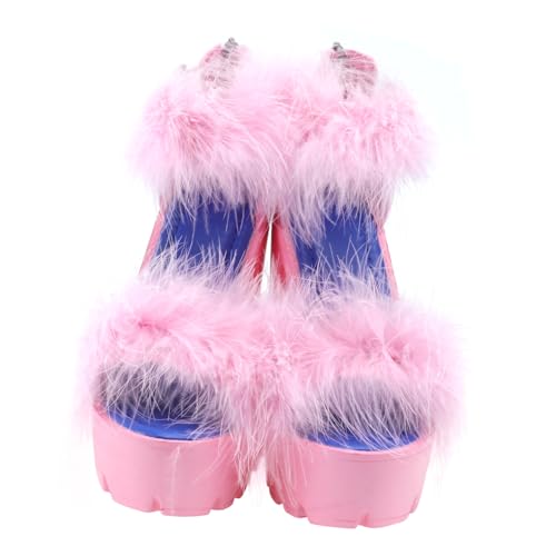 Healeved Damen High Heeled Sandalen mit Blockabsatz Kreatives Design Strapazierfähiges PU und Riemchensandalen für Sommer und Alltag von Healeved