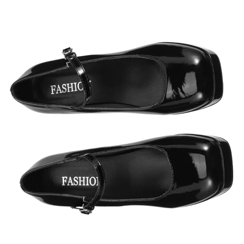 Healeved Damen High Heels Schuhe Leichter Einfaches Anziehen Vielseitig für Arbeit Hochzeit Party Robuster Blockabsatz Modisch Schwarz von Healeved