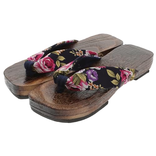 Healeved Damen Massage Clogs aus Baumwollstoff Bequeme Sommer Sandalen mit Plattform Rutschfeste Flip Flops für Freizeit und Outdoor Schwarz von Healeved