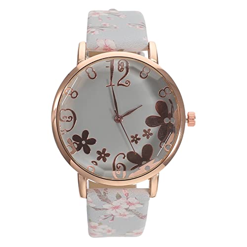 Healeved Damen Armbanduhr Blumen Design Modische Quarzuhr Für Frauen Hautfreundliches Silikonband Elegant Und Lässig Für Schule Und Freizeit Zarte Uhr Für Mädchen von Healeved