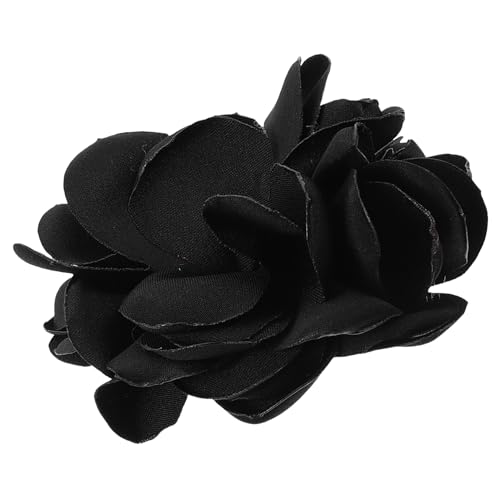 Healeved Damen Rosenbrosche aus Stoff Handgefertigte Dreidimensionale Blüte Stabile Anstecknadel für Kleidung Schal Hut Rucksack für Partys Meetings Festliche Anlässe Schwarz von Healeved
