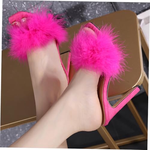 Healeved Damen Sandalen Sommer Outdoor Hochhackige Sandaletten mit Rechteckiger Spitze und Breitem Absatz Atmungsaktiv und Modisch für Freizeit und Party Rosa von Healeved