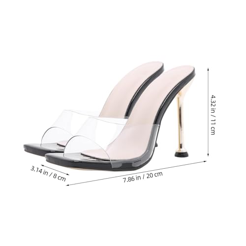 Healeved Damen Sandalen mit Transparentem Pvc-design Plattierte High Heels Modische Outdoor Slipper Schwarze Absätze Vielseitig Kombinierbar für Sommerkleidung von Healeved