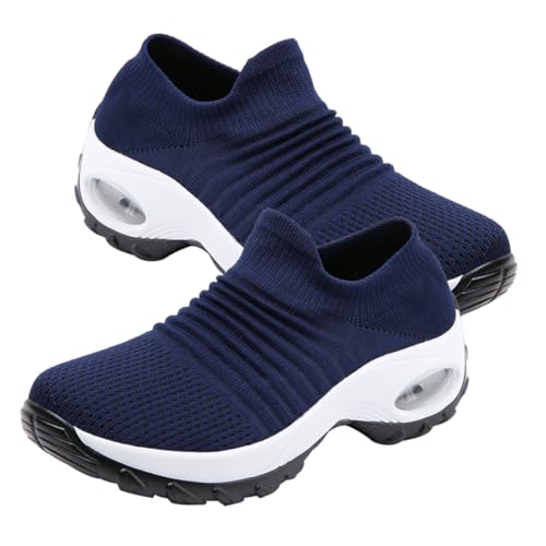 Healeved Damen Sneaker Große Sportschuhe Frau Sockendesign Elastisch Bequem Leicht Gym Freizeit Schuhe von Healeved
