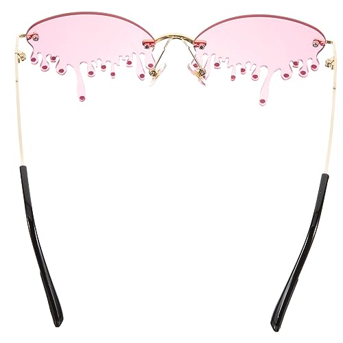 Healeved Damen Sonnenbrille Teardrop Form mit Strasssteinen Partybrille PC Dekorative Langlebige Brille für Frauen und Mädchen von Healeved