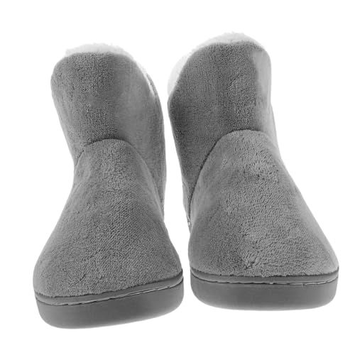 Healeved Damen Winter Hausschuhe Hochgeschnittene Warme Plüsch Hüttenschuhe mit Voller Fersenabdeckung Rutschfest Weiche Indoor Booties für Zuhause und Nachsorge von Healeved