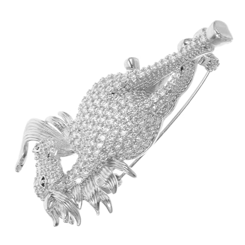 Healeved Damenbrosche Kleidung Broschen Sicherheitsnadeln Für Kleidung Damenbrosche Pferd Erinnerte Brosche Strass Pferdeornament Tiernadel Strassbrosche Dekoration Schalnadeln Silber von Healeved
