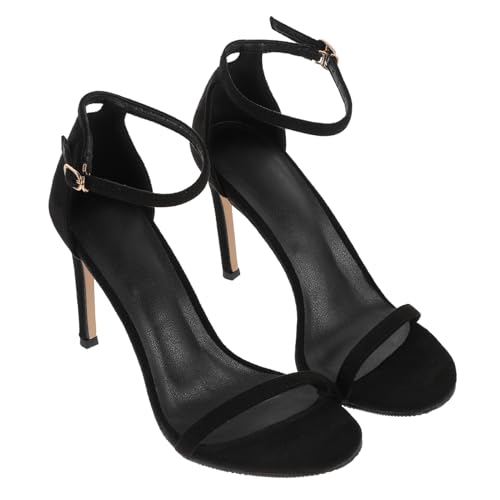 Healeved Damensandaletten mit Dünnem Absatz Schwarze High Heels für Hochzeit Party und Festliche Anlässe Modische Bequeme Sommerschuhe mit Klassischem Design von Healeved
