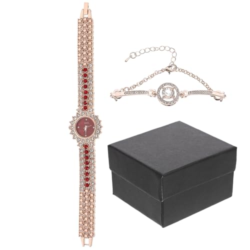 Healeved Damenuhr Roségold Quarzuhr mit Dekorativem Strass armband Verstellbar Langlebig und Modisch Inkl Geschenkbox Elegante Armbanduhr für Frauen und Vielseitiges Accessoire von Healeved