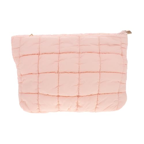 Healeved Daunentasche Kosmetiktasche Einkaufstasche für Frauen ästhetische Schminktasche Mini-Puffertasche Beutelästhetik bauschiger Kulturbeutel Pufferbeutel Baumwolle Rosa von Healeved