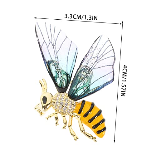 Healeved Dekorative Bienenbrosche mit Transparenten Acrylflügeln Kreativer Goldfarbener Ansteckpin für Damenkleidung Schal und Taschenaccessoire Modischer Schmuck für Alltag und von Healeved