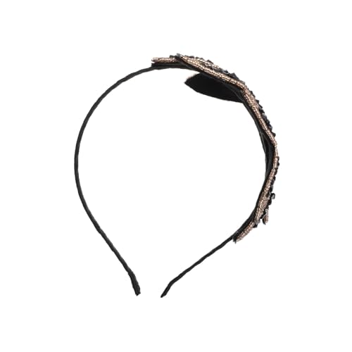 Healeved Dekoratives Strass Haarband für Mädchen Handgefertigter Haarschmuck Schwarz und Champagner für Feste und Partys Glänzendes Design für Einen Bezaubernden Look von Healeved