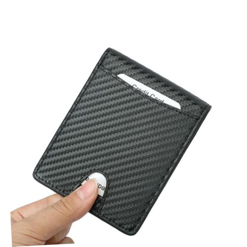 Healeved Diebstahl Herren Geldbörse Wallet Carbonfaser Optik RFID Schutz Kompakt und Modisch für Kreditkarten Münzfach und Alltag Schwarz von Healeved