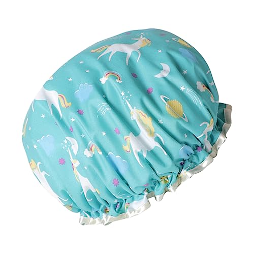 Healeved Doppellagige Wasserdichte Duschhaube Für Frauen Bunte Einhorn-badehaube Für Duschen Kochen Und Spa-anwendungen Schützt Das Haar Vor Feuchtigkeit Und Öl von Healeved