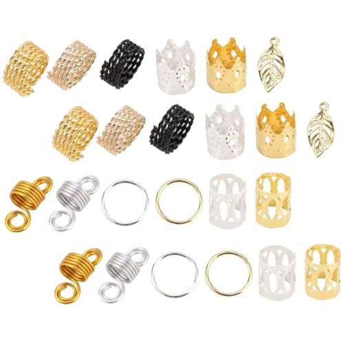 Healeved Haarflechtringe Für Dreadlocks Diy Haarzubehör Kreative Braid Manschetten Haaraccessoires Für Partys Und Hochzeitsbälle von Healeved