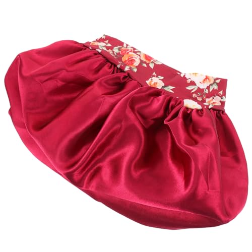 Healeved Satin Haube Für Damen Elastische Doppellagige Schlafmütze Im Blumenmuster Für Nachtpflege Make-up Und Haarpflege Schützt Vor Frizz Und Verfilzen von Healeved