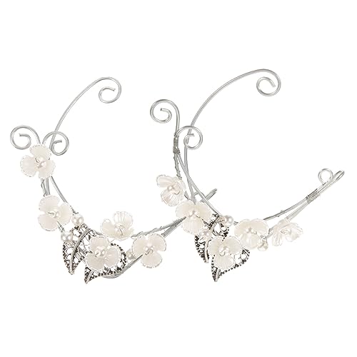 Healeved Ear Cuff Ohrringe Damen Ohrmanschette mit Künstlicher Perle Nicht Durchbohrt Elfen Ohr Clips für Frauen Ohrklemme Schmuck für Festival und Alltag von Healeved