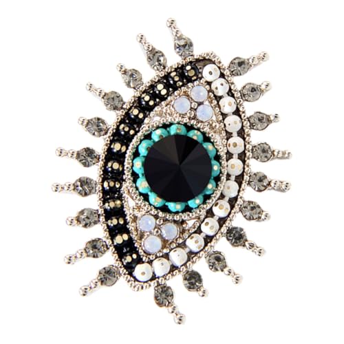 Healeved Edelstahl Brosche Evil Eye mit Strass Modische Sicherheitsnadel für Kleidung Rucksäcke und Hüte Leichte Langlebige Anstecknadel Stilvolles Accessoire für Damen und Herren von Healeved
