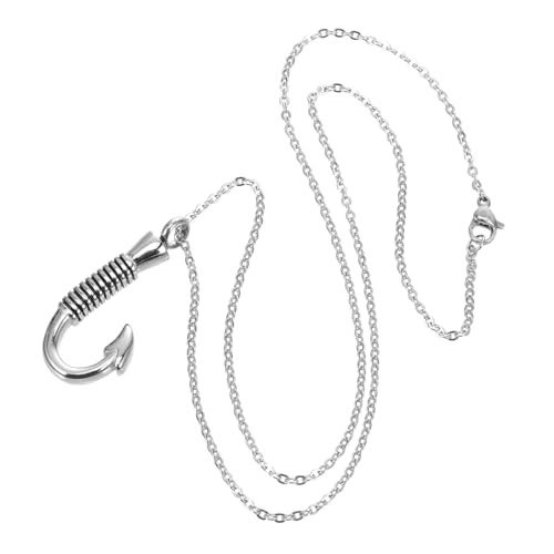 Healeved Edelstahl Fischhaken Urnen Halskette Asche Anhänger Memorial Schmuck Unisex Gedenkanhänger für Asche Aufbewahrung Angler Geschenk von Healeved