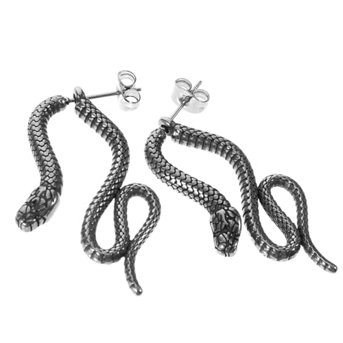 Healeved Edelstahl Schlangen Ohrringe Punk Goth Ohrstecker Einzigartiges Design Komfortabel für Damen und Herren Passend zu Halloween Cosplay und Besonderen Anlässen Healeved Edelstahl Schlangen Ohrringe Punk Goth Ohrstecker Einzigartiges Design Komfortabel für Damen und Herren Passend zu Halloween Cosplay und Besonderen Anlässen von Healeved