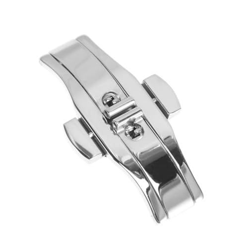 Healeved Edelstahl Uhrenarmband Faltschließe Doppel-druckknopf Butterfly Verschluss für Metall Keramikarmbänder Kompatibel Langlebig und Verschleißfest von Healeved