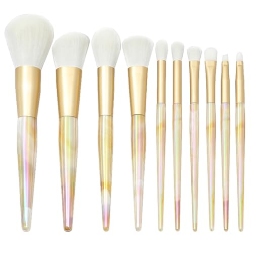 Healeved - Ein Make-up-set – 10-teiliges Set Grundierung Lidschatten Rougepinsel – Marmorierte Make-up-tools – Weiche Borsten Einfache Pflege von Healeved