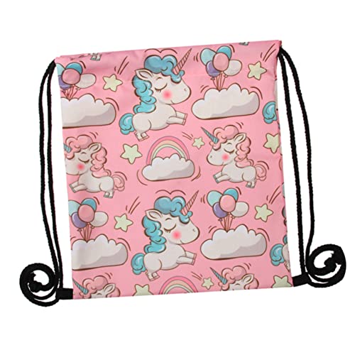 Healeved Einhörner-Kordelzug-Rucksack Polyestertasche Für Mädchen Party-geschenktasche Mit Kordelzug Leicht Und Bequem Geeignet Für Studenten Cheerleader Und Outdoor-aktivitäten Sicher Und von Healeved