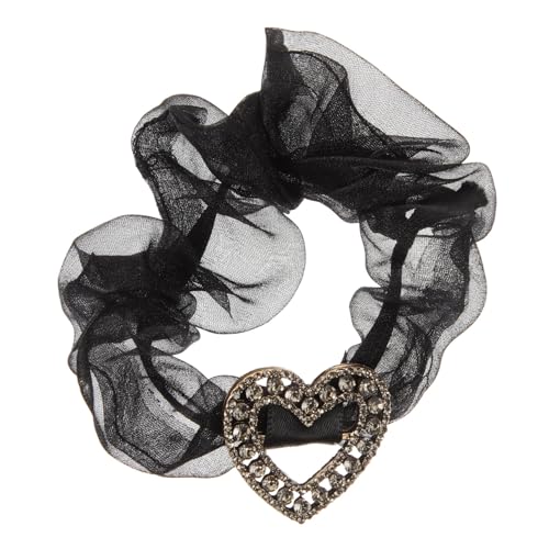 Healeved Elastisches Haargummi mit Strass Herz Schleife Weiches Haarband für Mädchen Vielseitiger Pferdeschwanzhalter und Modisches Armband Langlebig und Dehnbar für Alltag und Party von Healeved