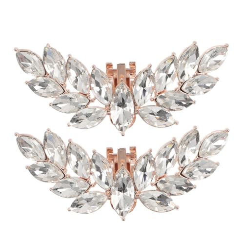 Healeved Elegante Flügel Schuhclips mit Kristallbesatz Abnehmbare Schuhschnallen für Hochzeit und Party Leichtes Material Modische Schuhschmuck dekoration für Damen von Healeved