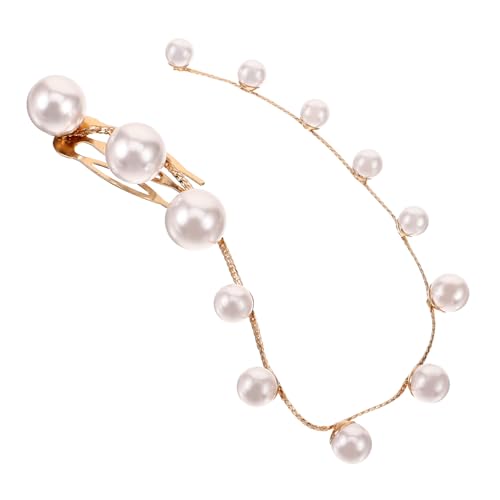 Healeved Elegante Haarkette mit Perlen Leichte Haarschmuck kette aus Langlebiger Zinklegierung und Harz Modischer Haar accessoire für Frauen und Flechtfrisuren Vielseitig für Alltag und von Healeved