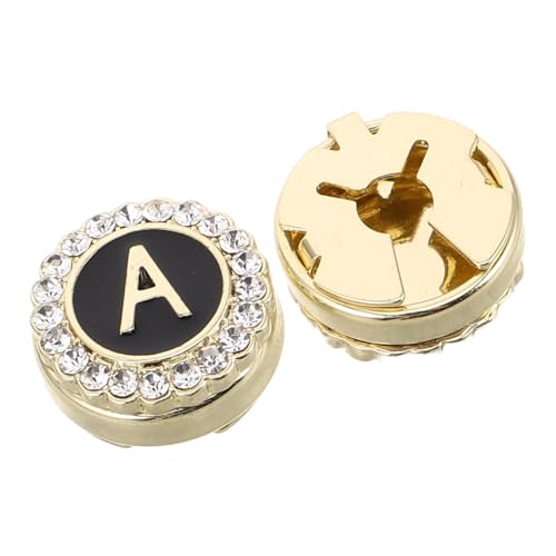 Healeved Elegante Herren Manschettenknöpfe Buchstabe Goldplattiert Metall mit Strass Hochzeit Business Anzug Hemd Accessoires für Smoking Hemdmanschetten von Healeved