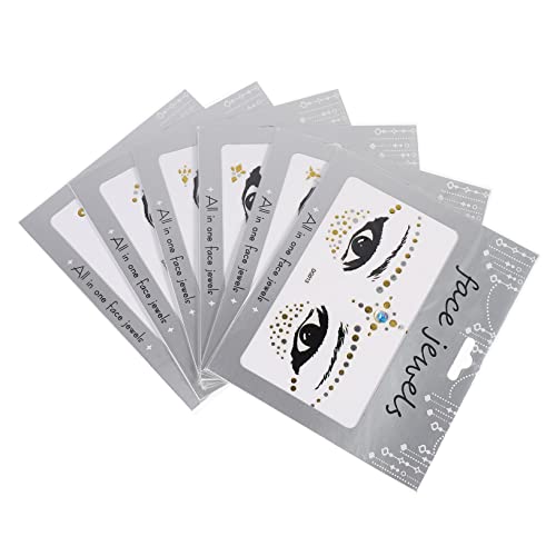Healeved 6blätter Gesicht Juwelen Halloween Aufkleber Temporäre Gesicht Tattoos Sticker Party Zubehör Selbstklebend Für Augen Wangen Make-up von Healeved
