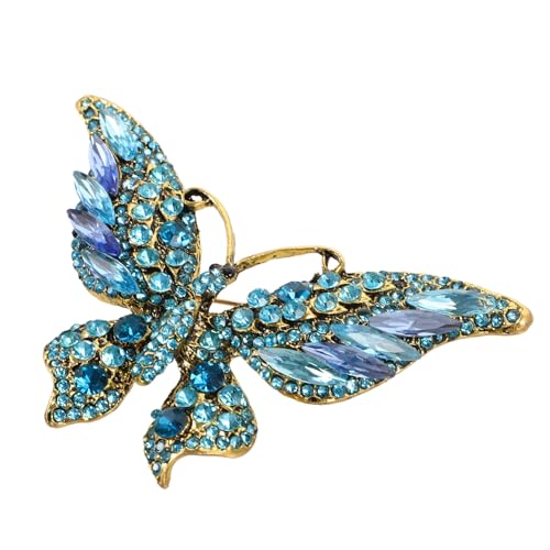 Healeved Elegante Schmetterling brosche mit Strahlenden Strasssteinen Hochwertige Legierung Langlebige Anstecknadel für Damenkleidung Vielseitig für Jacken Schals und Taschen Geeignet von Healeved