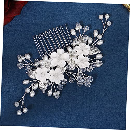 Healeved Eleganter Braut Haarkamm mit Strassblumen Handgefertigtes Silber Haaraccessoire für Hochzeit Party und Abschlussball Langlebig und Leicht Perfektes Schmuckstück für Damen von Healeved