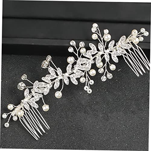 Healeved Eleganter Braut Haarschmuck Haarkamm mit Kristallblumen Silberfarbene Hochzeits Accessoire für Damen Modischer Kopfschmuck für Brautjungfern Partys und Festliche Anlässe von Healeved