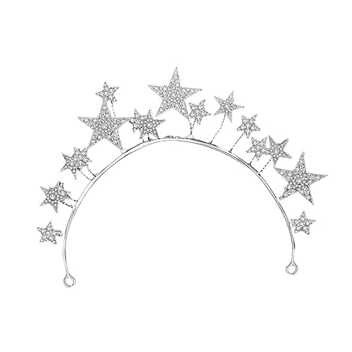 Healeved Eleganter Braut Haarschmuck Silber Stern Haarreif für Hochzeit Party Alltag Chic Design Romantische Atmosphäre Verarbeitung Vielseitiger Haarschmuck für Bräute und Freundinnen von Healeved