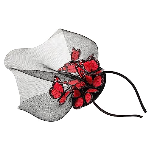 Healeved Eleganter Butterfly Fascinator Haarreif mit Netzschleier für Damen für Hochzeiten Teepartys und Junggesellenabschiede Verleiht Einen Charmanten Look Haar zu Schädigen von Healeved