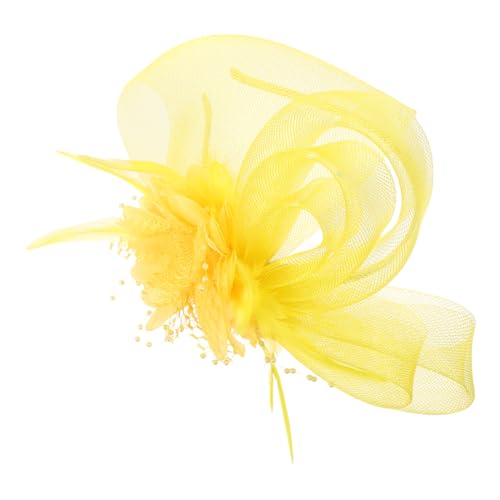 Healeved Eleganter Fascinator Haarschmuck mit Netz und Federn Vielseitiges Haaraccessoire für Damen Kopfschmuck mit Stirnband und Clip für Hochzeit Teeparty Pferderennen und Festliche von Healeved