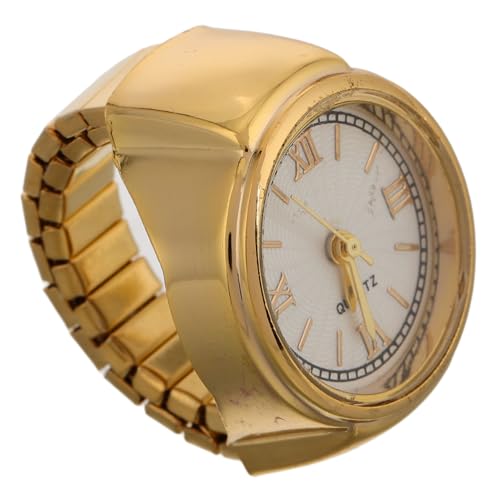 Healeved Eleganter Fingertisch Taschenuhren Kleine Uhren Für Damen Fingerringuhr Neuheit Uhr Quarz Golden von Healeved