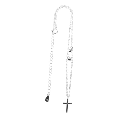 Healeved Elegantes Silber Fußkettchen Damen Verstellbar mit Kreuzanhänger Modische Ketten Fußkette für Sommer Strand Party Leichtes Langlebiges Schmuckaccessoire von Healeved