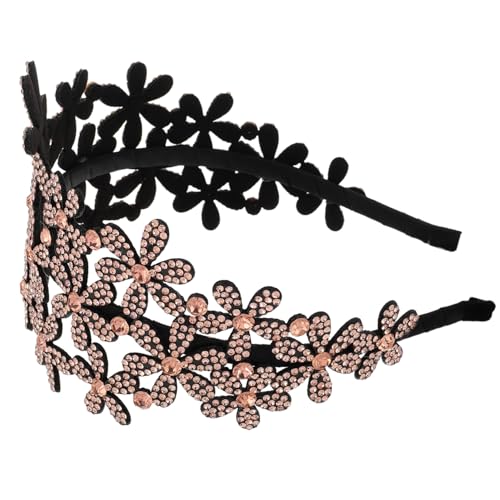 Healeved Elegantes Strass-haarreif mit Breiter Blütenverzierung Rutschfestes Brautschmuck-stirnband für Frauen Leichter Stabiler Haarschmuck für Hochzeit Party und Alltag von Healeved