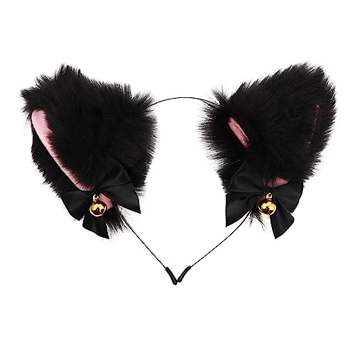 Healeved Schöner Katzenohren Haarreif Für Kostümpartys Originelles Haarschmuck Accessoire Mit Pelz Und Glocken Für Maskeraden Und Rollenspiele Einheitsgröße Für Damen Und Mädchen von Healeved