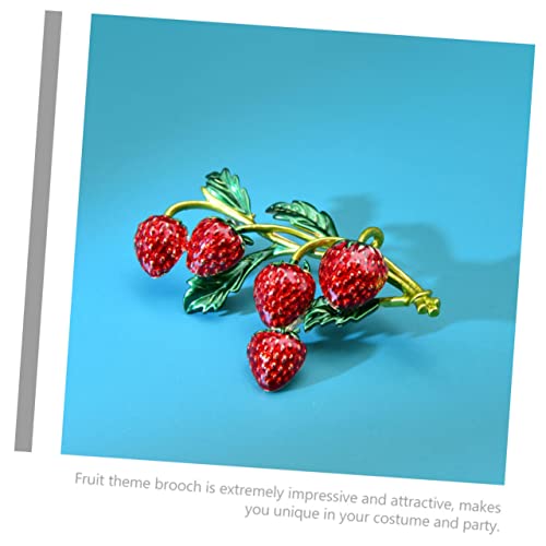 Healeved Erdbeer Brosche Anstecknadel Fruchtmotiv Kleidung Schmuck Damen Taschen Dekoration Vintage Stil Geschenkidee von Healeved