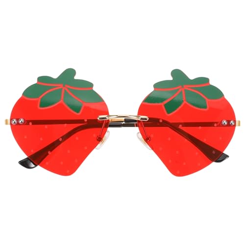 Healeved Erdbeer-Sonnenbrille: Rahmenlose Erdbeer-Sonnenbrille für Damen – Partybrille mit hochtransparenten Gläsern zum Autofahren, Strand und für Fotoshootings Healeved Erdbeer-Sonnenbrille: Rahmenlose Erdbeer-Sonnenbrille für Damen – Partybrille mit hochtransparenten Gläsern zum Autofahren, Strand und für Fotoshootings von Healeved