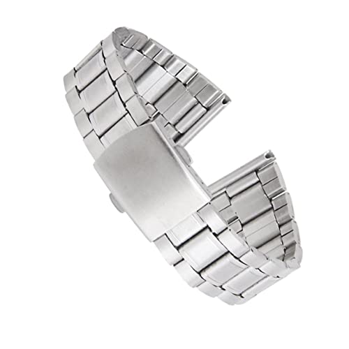 Healeved Ersatz Uhrenarmband mit Faltschließe Silber Hochwertiges Komfortables Band für Herren und Damen Austausch Beschädigter Armbänder von Healeved
