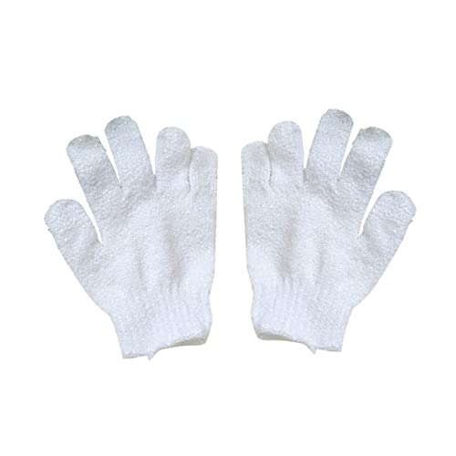 Healeved Körperpeeling-handschuh Badehandschuh Mit Fünf Fingern Für Dusche Und Sauna Schrubberhandschuh Aus Dehnbarem Material Geeignet Für Männer Und Frauen Einfach Zu Reinigen Weiß von Healeved